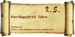Kerékgyártó Sára névjegykártya