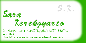 sara kerekgyarto business card